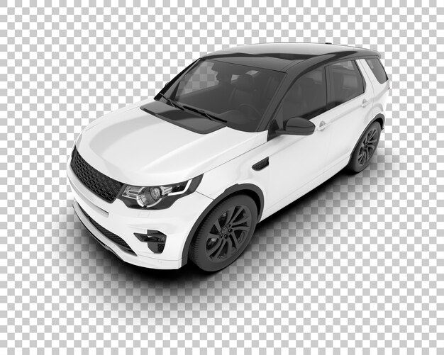 SUV blanco realista sobre fondo transparente Ilustración de renderizado 3d