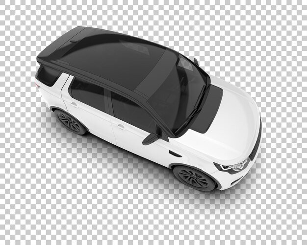 SUV blanco realista sobre fondo transparente Ilustración de renderizado 3d