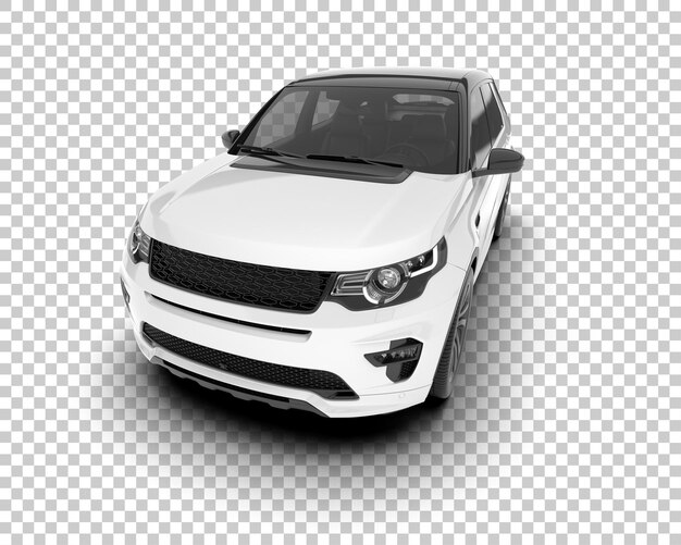 SUV blanco realista sobre fondo transparente Ilustración de renderizado 3d