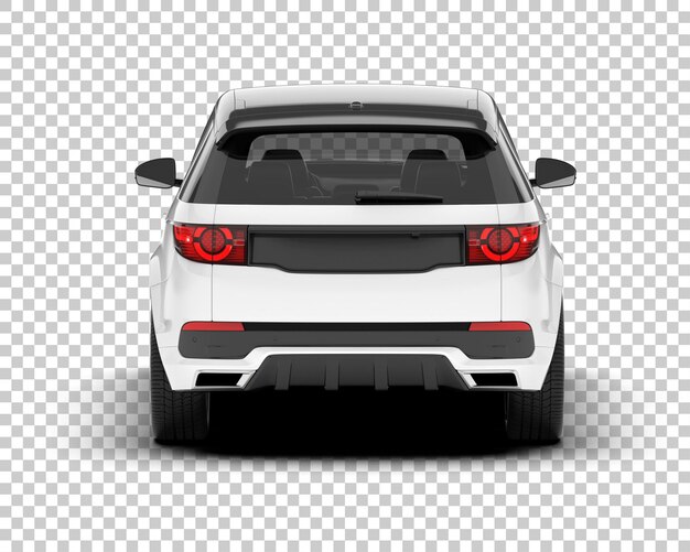 SUV blanco realista sobre fondo transparente Ilustración de renderizado 3d