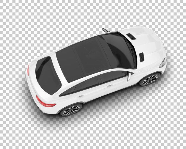 SUV blanco realista sobre fondo transparente Ilustración de renderizado 3d