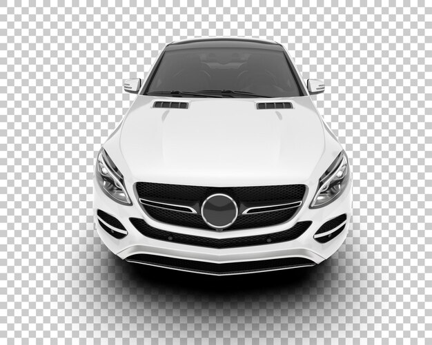 SUV blanco realista sobre fondo transparente Ilustración de renderizado 3d