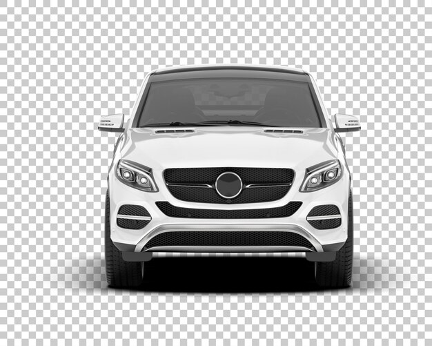 SUV blanco realista sobre fondo transparente Ilustración de renderizado 3d