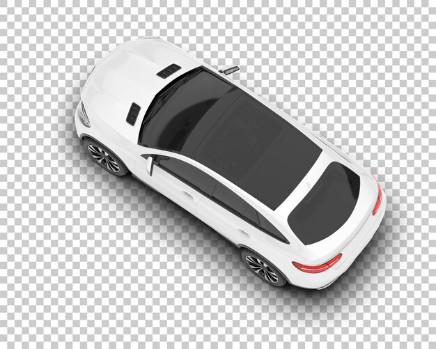 SUV blanco realista sobre fondo transparente Ilustración de renderizado 3d