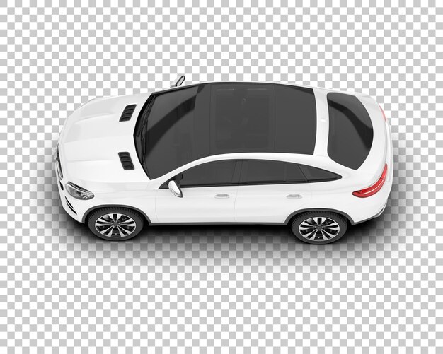 SUV blanco realista sobre fondo transparente Ilustración de renderizado 3d