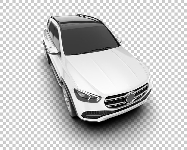 SUV blanco realista sobre fondo transparente Ilustración de renderizado 3d