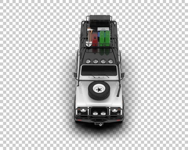 SUV blanco realista sobre fondo transparente Ilustración de renderizado 3d