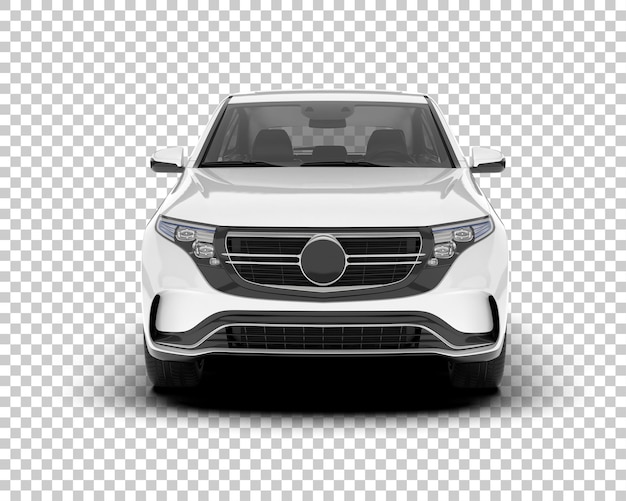 SUV blanco realista sobre fondo transparente Ilustración de renderizado 3d