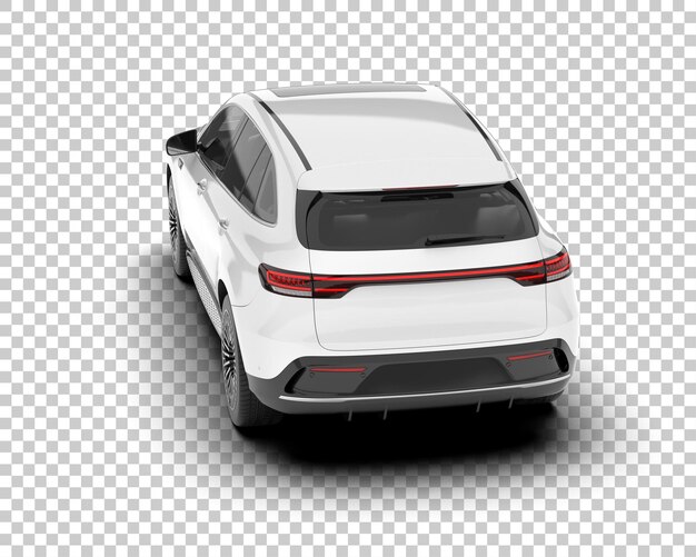 SUV blanco realista sobre fondo transparente Ilustración de renderizado 3d