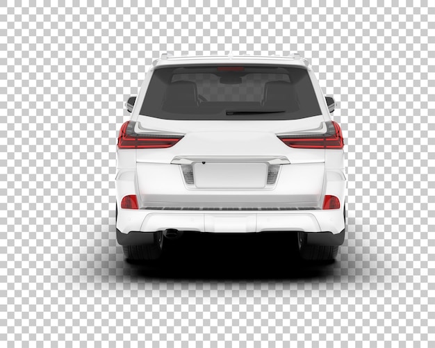 SUV blanco realista sobre fondo transparente Ilustración de renderizado 3d