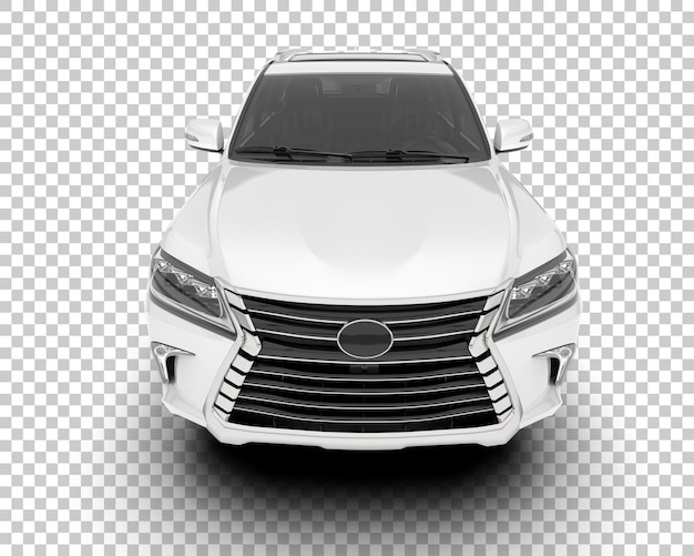 SUV blanco realista sobre fondo transparente Ilustración de renderizado 3d