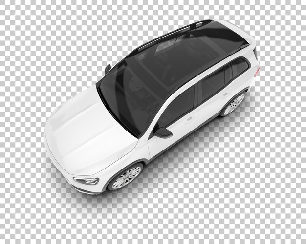 SUV blanco realista sobre fondo transparente Ilustración de renderizado 3d