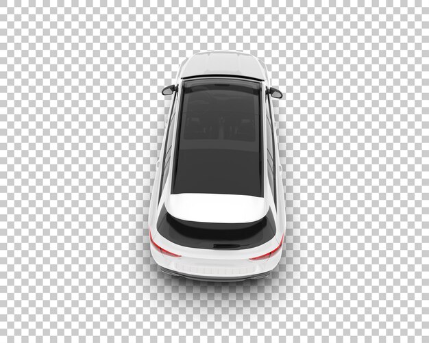 SUV blanco realista sobre fondo transparente Ilustración de renderizado 3d