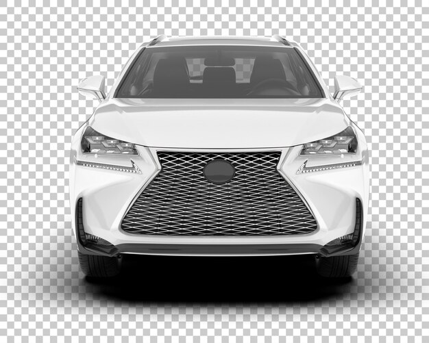 SUV blanco realista sobre fondo transparente Ilustración de renderizado 3d
