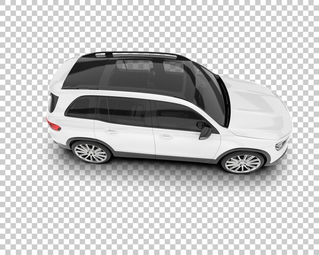 SUV blanco realista sobre fondo transparente Ilustración de renderizado 3d