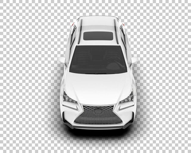 SUV blanco realista sobre fondo transparente Ilustración de renderizado 3d