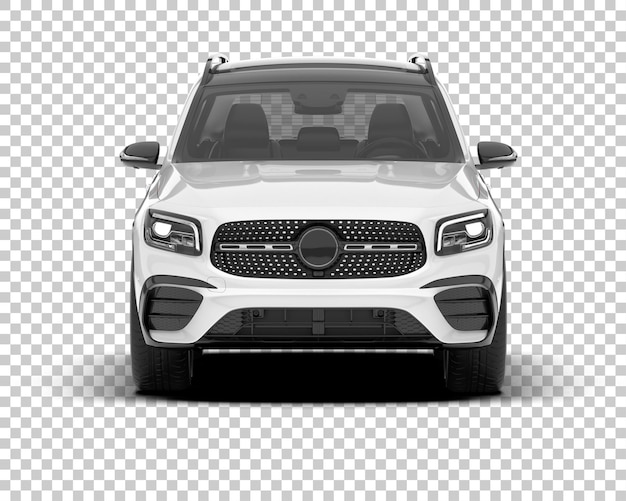 SUV blanco realista sobre fondo transparente Ilustración de renderizado 3d