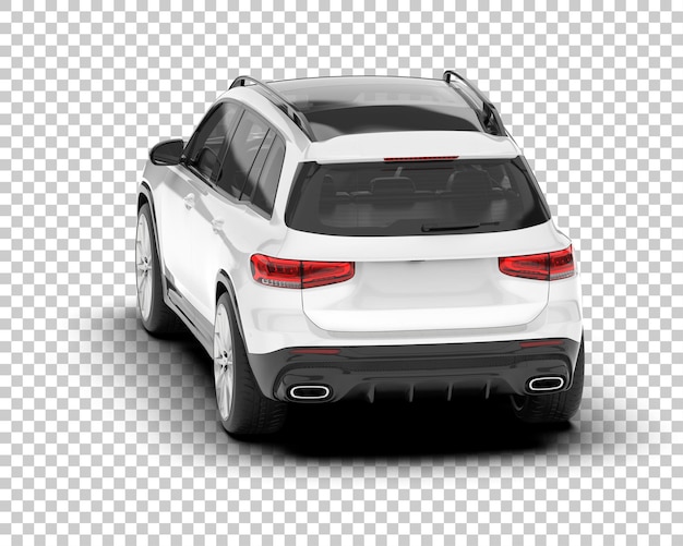 SUV blanco realista sobre fondo transparente Ilustración de renderizado 3d