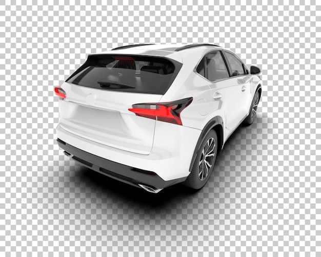 SUV blanco realista sobre fondo transparente Ilustración de renderizado 3d