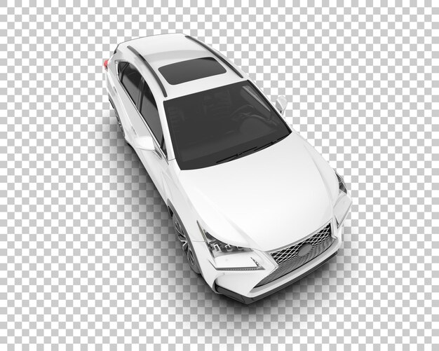 SUV blanco realista sobre fondo transparente Ilustración de renderizado 3d
