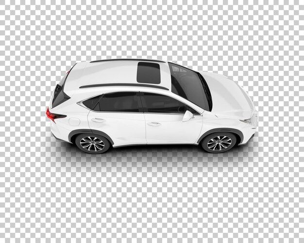 SUV blanco realista sobre fondo transparente Ilustración de renderizado 3d
