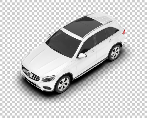 SUV blanco realista sobre fondo transparente Ilustración de renderizado 3d
