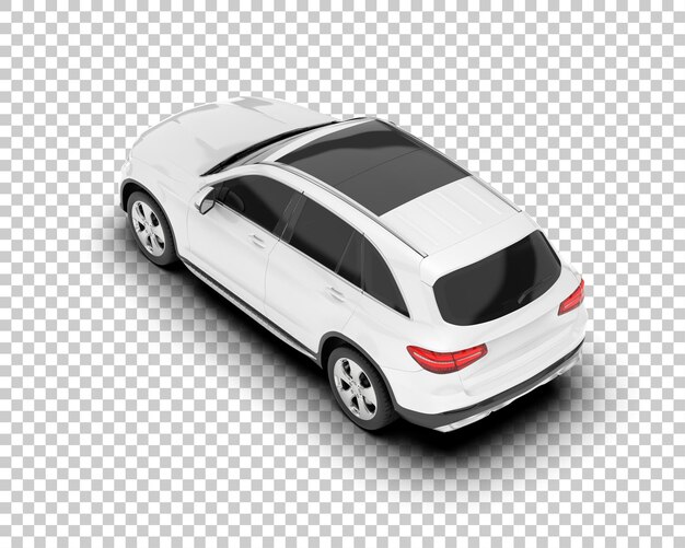 SUV blanco realista sobre fondo transparente Ilustración de renderizado 3d