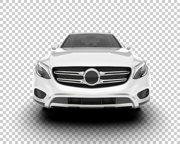 SUV blanco realista sobre fondo transparente Ilustración de renderizado 3d