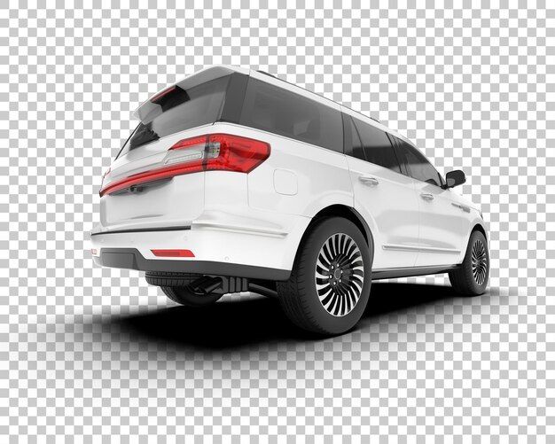 SUV blanco realista sobre fondo transparente Ilustración de renderizado 3d
