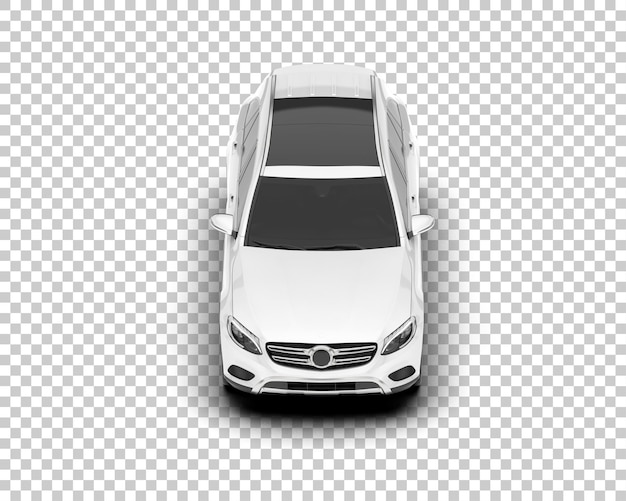 SUV blanco realista sobre fondo transparente Ilustración de renderizado 3d