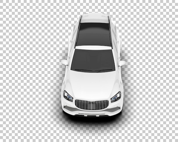 SUV blanco realista sobre fondo transparente Ilustración de renderizado 3d