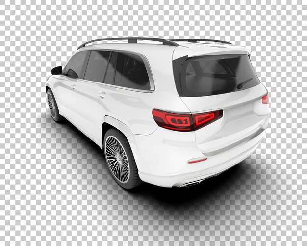 SUV blanco realista sobre fondo transparente Ilustración de renderizado 3d