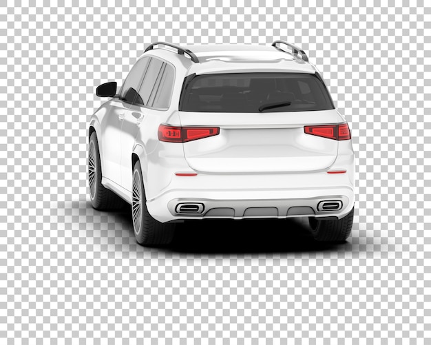 SUV blanco realista sobre fondo transparente Ilustración de renderizado 3d
