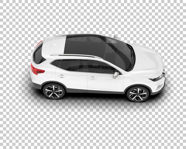 SUV blanco realista sobre fondo transparente Ilustración de renderizado 3d