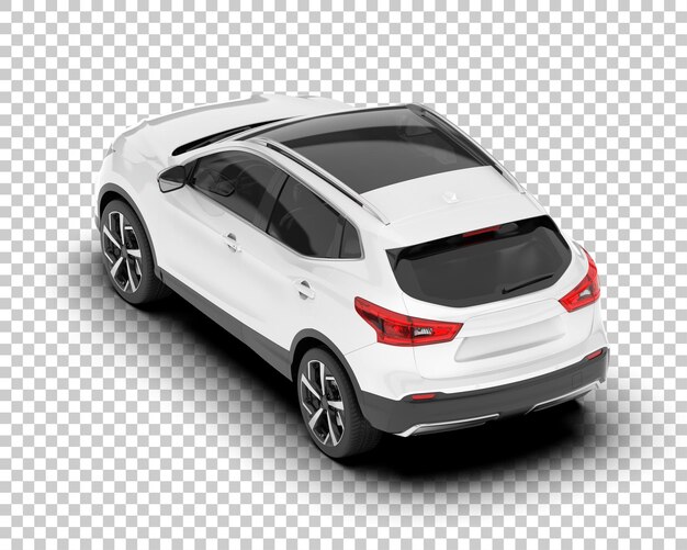 SUV blanco realista sobre fondo transparente Ilustración de renderizado 3d