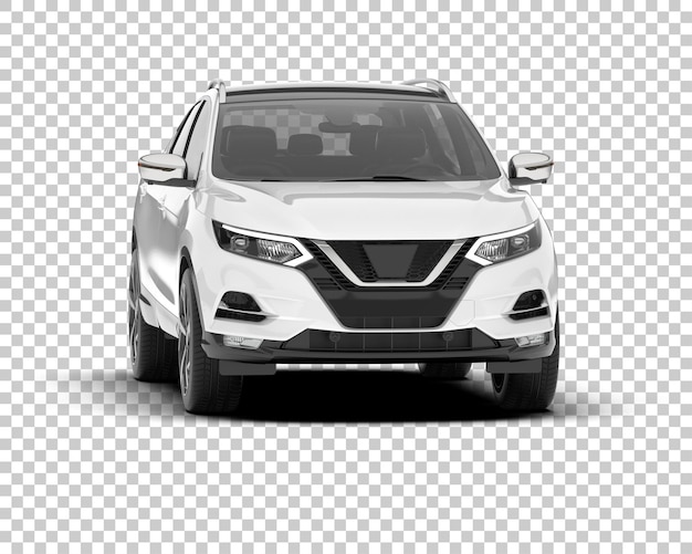 SUV blanco realista sobre fondo transparente Ilustración de renderizado 3d