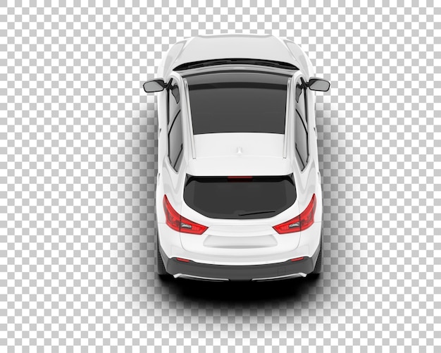 SUV blanco realista sobre fondo transparente Ilustración de renderizado 3d