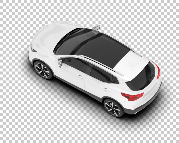 SUV blanco realista sobre fondo transparente Ilustración de renderizado 3d