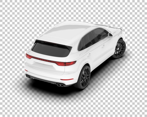 SUV blanco realista sobre fondo transparente Ilustración de renderizado 3d