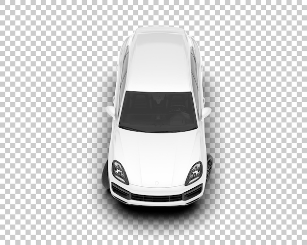 SUV blanco realista sobre fondo transparente Ilustración de renderizado 3d