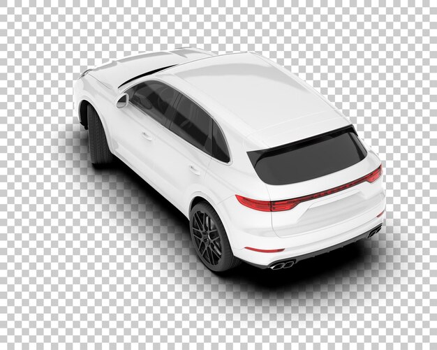 SUV blanco realista sobre fondo transparente Ilustración de renderizado 3d