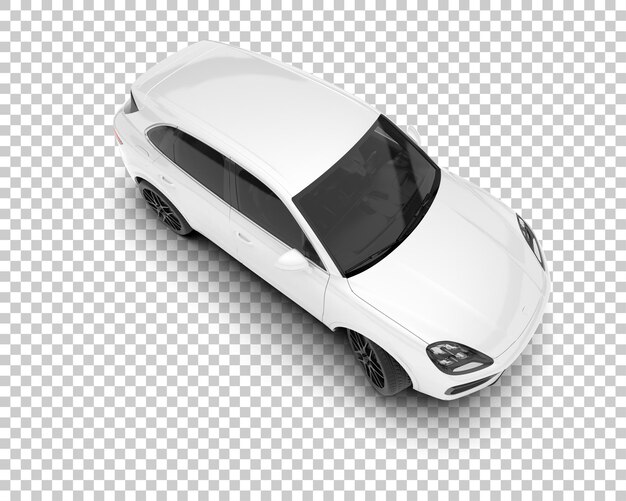 SUV blanco realista sobre fondo transparente Ilustración de renderizado 3d