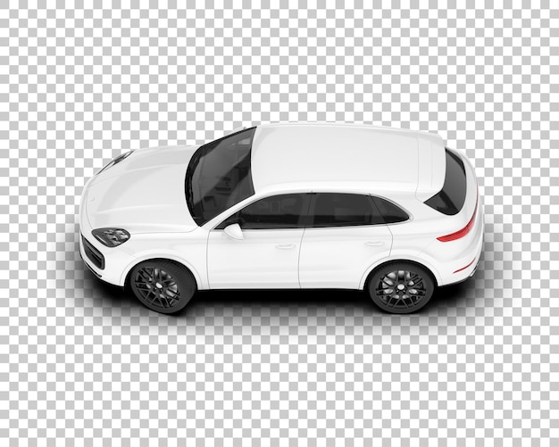 SUV blanco realista sobre fondo transparente Ilustración de renderizado 3d
