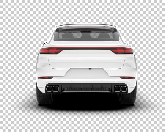 SUV blanco realista sobre fondo transparente Ilustración de renderizado 3d
