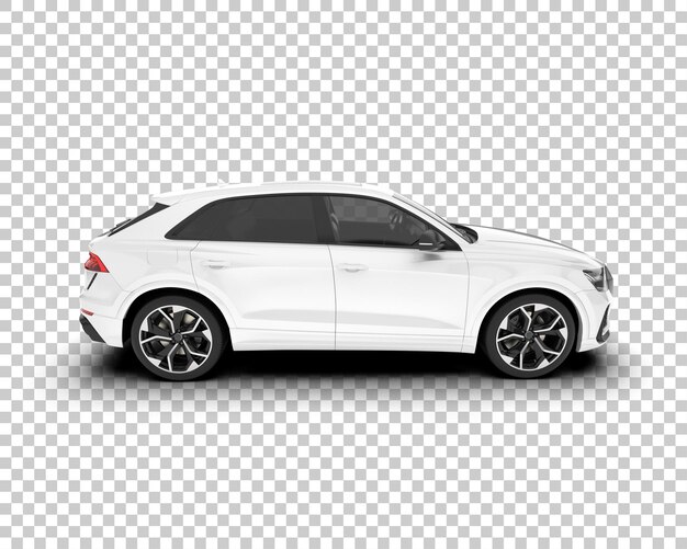 SUV blanco realista sobre fondo transparente Ilustración de renderizado 3d