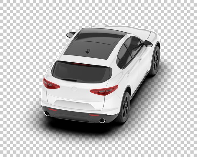 SUV blanco realista sobre fondo transparente Ilustración de renderizado 3d