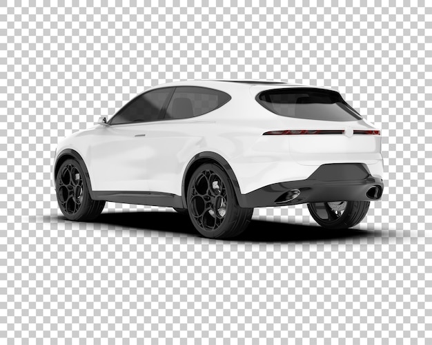 SUV blanco realista sobre fondo transparente Ilustración de renderizado 3d