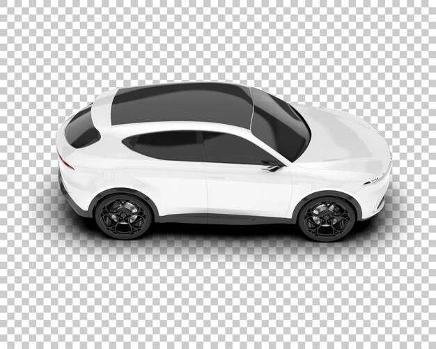 SUV blanco realista sobre fondo transparente Ilustración de renderizado 3d
