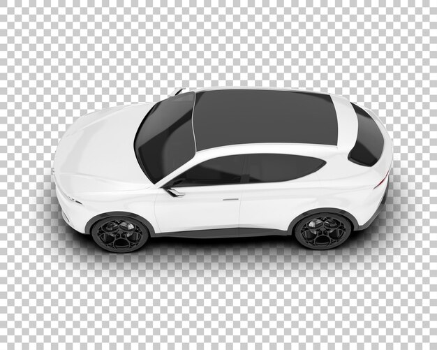 SUV blanco realista sobre fondo transparente Ilustración de renderizado 3d