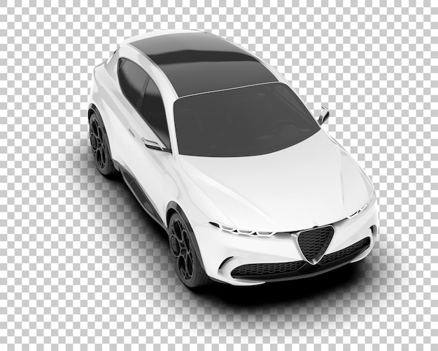 SUV blanco realista sobre fondo transparente Ilustración de renderizado 3d